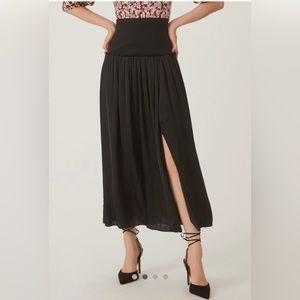 Anthropologie aline flowy black maxi skirt NWOT
